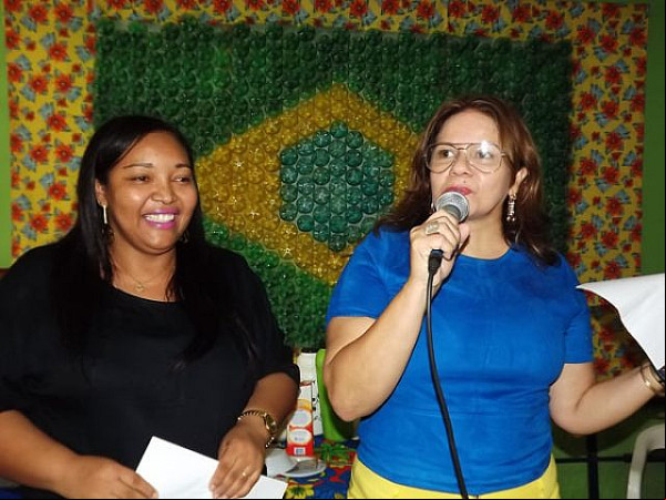 Primeira Dama e Secretária de Assistência Social do Município Kátia Dias Guerra ao lado a Fisioterapeuta e Educadora Física Tinna Monteiro. Foto: Texto e Fotos: Alírio Ribeiro